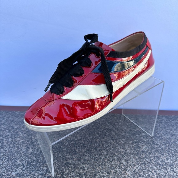 Gucci Men’s Falacer Hebron Web Patent Leather. U.S Size 7. - Picture 3 of 12